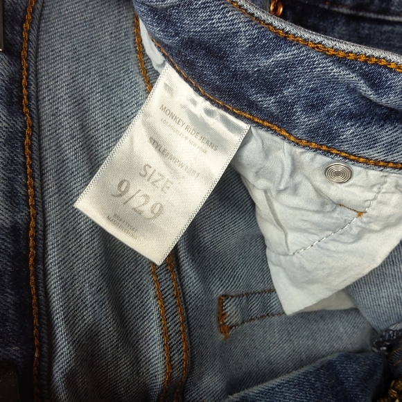 Monkey Ride Distressed Blue Jeans - Picture 3 of 5